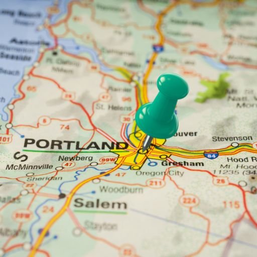 Map of Portland with pin – Local SEO in Portland 2025 guide to ranking in Google Map Pack